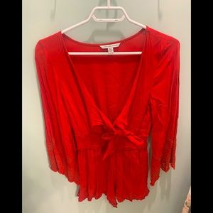 American eagle long sleeve romper red size XS